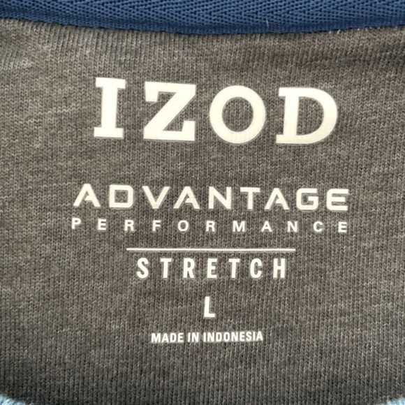 IZOD | Men’s Navy & Baby Blue Crewneck Pullover Stretch Sweatshirt Size Large - Picture 3 of 7